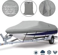 🚤 ogrmar heavy-duty trailerable waterproof boat cover with 2 air vents - marine grade polyester cover fits v-hull, fishing boats, tri-hull, bass boats, and pro-style - 17-19ft, grey логотип