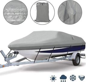 img 4 attached to 🚤 Ogrmar Heavy-Duty Trailerable Waterproof Boat Cover with 2 Air Vents - Marine Grade Polyester Cover fits V-Hull, Fishing Boats, Tri-Hull, Bass Boats, and Pro-Style - 17-19ft, Grey