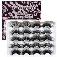 👁️ daoder 25mm faux mink false eyelashes fluffy variety mixed pack - dramatic, long, thick, wispy, big fake eye lashes bulk for women makeup - 10 pairs logo