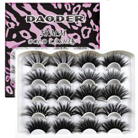 img 4 attached to 👁️ DAODER 25MM Faux Mink False Eyelashes Fluffy Variety Mixed Pack - Dramatic, Long, Thick, Wispy, Big Fake Eye Lashes Bulk for Women Makeup - 10 Pairs