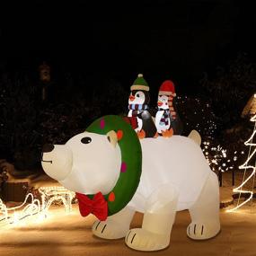 img 1 attached to 🎄 Inflatable Polar Bear with Penguin Christmas Decoration - 8FT Double Couple Outdoor Yard Garden Lawn Decor with Built-in LED Lights for Indoor and Outdoor Use