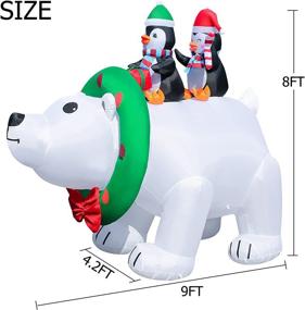 img 2 attached to 🎄 Inflatable Polar Bear with Penguin Christmas Decoration - 8FT Double Couple Outdoor Yard Garden Lawn Decor with Built-in LED Lights for Indoor and Outdoor Use