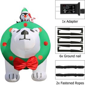 img 3 attached to 🎄 Inflatable Polar Bear with Penguin Christmas Decoration - 8FT Double Couple Outdoor Yard Garden Lawn Decor with Built-in LED Lights for Indoor and Outdoor Use