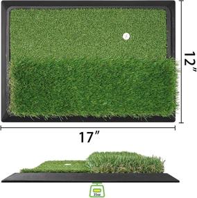 img 3 attached to Golf Mat for Indoor Hitting - High-Quality Rubber Base Putting Green, Mini Golf Practice Training Aid with 9 Tees, Synthetic Turfs, and Golf Accessories - Perfect Golf Gift for Men