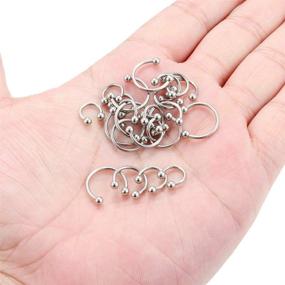 img 1 attached to Women's Jewelry and Body Jewelry: Ruifan Surgical Horseshoe Earring Piercing