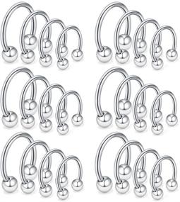 img 3 attached to Women's Jewelry and Body Jewelry: Ruifan Surgical Horseshoe Earring Piercing