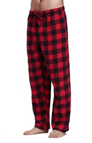 img 3 attached to CYZ Cotton Flannel Pajama Pants BlackRedGingham M Men's Clothing and Sleep & Lounge