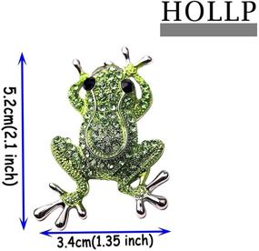 img 3 attached to 🐸 HOLLP Frog Rhinestone Brooch Pins for Women Girls, Natural Insect Animal Lovely Pins - Ideal Frog Lover Gift