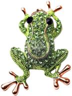 🐸 hollp frog rhinestone brooch pins for women girls, natural insect animal lovely pins - ideal frog lover gift logo