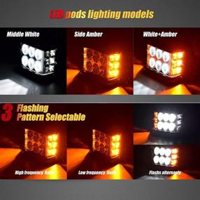 img 3 attached to 🚛 Светильники Led Pods Dual Side Shooter с эффектом стробоскопа: мощный свет Dual Color 4 дюйма для грузовиков 12 Вт Jeep Off Road ATV SUV - в комплекте проводка длиной 13 футов!