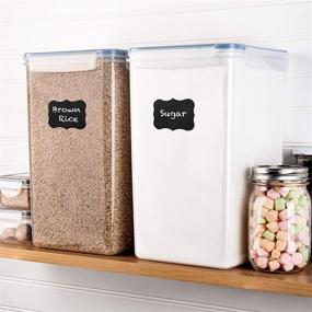 img 2 attached to 🍱 XXL 7 qt / 6.5 L / 220 Oz Food Storage Containers - Set of 2, WIDE & DEEP + FREE Measuring Cups - Ideal for Sugar and Flour - Clear Plastic, Leakproof, BPA Free!