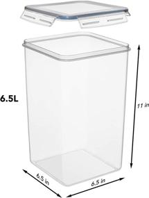 img 3 attached to 🍱 XXL 7 qt / 6.5 L / 220 Oz Food Storage Containers - Set of 2, WIDE & DEEP + FREE Measuring Cups - Ideal for Sugar and Flour - Clear Plastic, Leakproof, BPA Free!