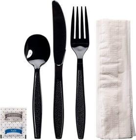 img 1 attached to 🌱 Environmentally-Friendly Transitions2earth Biodegradable 6-in-1 Heavyweight Cutlery/Utensil Pack - 50 Count - Fork, Knife, Spoon, Napkin, Salt, Pepper Included - Individually Wrapped (50) - Plant a Tree with Every Purchase!