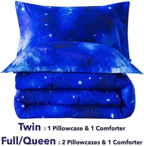 img 3 attached to 🌌 Paxrac 3D Galaxy Comforter Set: Full Size, 3 Pieces, Universal Outer Space Bedding, Lightweight Microfiber Comforter for Kid, Boy, Girl, Teen