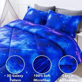 img 2 attached to 🌌 Paxrac 3D Galaxy Comforter Set: Full Size, 3 Pieces, Universal Outer Space Bedding, Lightweight Microfiber Comforter for Kid, Boy, Girl, Teen