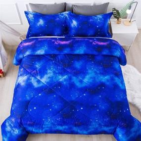 img 4 attached to 🌌 Paxrac 3D Galaxy Comforter Set: Full Size, 3 Pieces, Universal Outer Space Bedding, Lightweight Microfiber Comforter for Kid, Boy, Girl, Teen