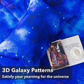 img 1 attached to 🌌 Paxrac 3D Galaxy Comforter Set: Full Size, 3 Pieces, Universal Outer Space Bedding, Lightweight Microfiber Comforter for Kid, Boy, Girl, Teen