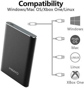 img 3 attached to 💻 HWAYO Портативный внешний жесткий диск 40 ГБ: Сверхтонкий USB3.1 Gen 1 HDD Storage для ПК, ноутбука, Mac, Xbox One (черный)
