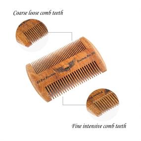 img 2 attached to Skull Wings Beard Comb Kit - Premium Handmade Wooden Grooming Gift Set for Men with Genuine Leather Case - Mustache Comb for Optimal Beard Care (Pack 1)
