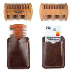 img 3 attached to Skull Wings Beard Comb Kit - Premium Handmade Wooden Grooming Gift Set for Men with Genuine Leather Case - Mustache Comb for Optimal Beard Care (Pack 1)