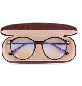 img 4 attached to 👓 Gudzws Retro Classic TR Frame Round Anti-Blue Light Reading Glasses with Metal Spring Hinges Temples Unisex Demi +3.50 Power