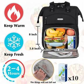 img 3 attached to 🎒 Lunch Cooler Backpack for Men and Women - Insulated Lunch Box Bag with USB Port, RFID Anti-Theft, Leak-Proof, Waterproof - Ideal for School, Business Travel, Trip, Beach, Picnic - Fits 15.6'' Laptop