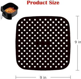 img 2 attached to 🍟 2-Pack Square Silicone Air Fryer Liners, 8.5'' Reusable Basket Mats, Fryer Accessories for Ninja, Gourmia, Power XL, NuWave - (Square)