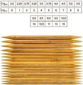 img 3 attached to RELIAN 75 Piece Double Pointed Bamboo Knitting Needles Set, 15 Sizes (2.0mm-10.0mm), 8 Inches Length + 4 Knitting Needles Point Protectors