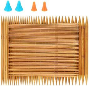 img 4 attached to RELIAN 75 Piece Double Pointed Bamboo Knitting Needles Set, 15 Sizes (2.0mm-10.0mm), 8 Inches Length + 4 Knitting Needles Point Protectors