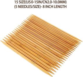 img 2 attached to RELIAN 75 Piece Double Pointed Bamboo Knitting Needles Set, 15 Sizes (2.0mm-10.0mm), 8 Inches Length + 4 Knitting Needles Point Protectors