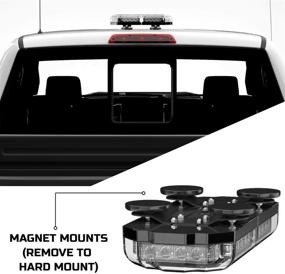 img 2 attached to SpeedTech Lights Mini 14 - High-Intensity 72 Watts LED Strobe Lights for Trucks, Cars, Plows, and Emergency Vehicles. Magnetic Roof Mount in Alternating Amber/White (Yellow/White) for Enhanced Visibility and Safety.