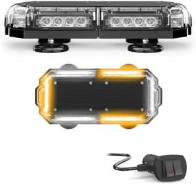 img 4 attached to SpeedTech Lights Mini 14 - High-Intensity 72 Watts LED Strobe Lights for Trucks, Cars, Plows, and Emergency Vehicles. Magnetic Roof Mount in Alternating Amber/White (Yellow/White) for Enhanced Visibility and Safety.