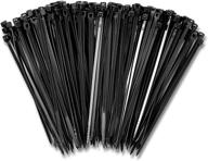 🔗 high-quality 4-inch black zip cable ties (1000 pack) for indoor and outdoor use - heavy duty, self-locking nylon wire ties with 18lbs tensile strength by bolt dropper logo