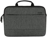 🎒 incase city brief 16-inch urban-pro shoulder bag, compatible with macbook pro up to 16 inches, heather black and gunmetal grey (cl60591) logo