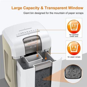img 3 attached to 🔪 Bonsaii P-6 Level Micro Cut Shredder - 5S30: 240-Minute Runtime, 5 Sheets Capacity, 7.9 Gallons High-Capacity Heavy Duty Commercial Document Shredder for Office & Home Use, CD/Credit Card Shredding