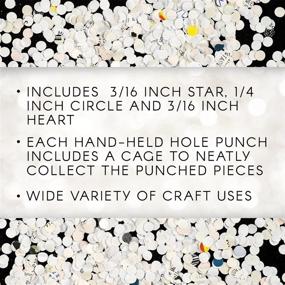 img 2 attached to 🔳 Darice Soft-Handled Hole Punch Cut-Out Shapes Set: Star, Circle, and Heart Punches for Scrapbooking, Cards, Crafts - Includes Scrap Catching Cage to Reduce Mess (Pack of 3)