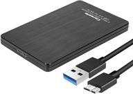 caraele 500gb ultra slim portable external hard drive usb3.0 mobile hdd storage for pc, desktop, laptop, chromebook, macbook, xbox one, xbox 360, ps4 - black logo