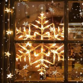 img 3 attached to 🎄 SOWSUN Christmas Window Silhouette Lights: Light up your Holiday Décor with Snowflake and Star Window Lights (Pack of 2, Muti-Color and Warm White)