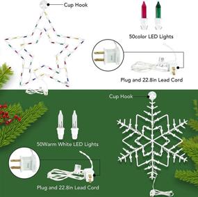 img 2 attached to 🎄 SOWSUN Christmas Window Silhouette Lights: Light up your Holiday Décor with Snowflake and Star Window Lights (Pack of 2, Muti-Color and Warm White)