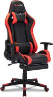 🎮 red/black aleavic gaming chair: high back ergonomic adjustable design with footrest, racing style pu leather, ideal computer gaming chair for adults with headrest and lumbar support логотип