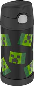 img 3 attached to 🧊 THERMOS FUNTAINER 12 Oz Stainless Steel Vacuum Insulated Kids Straw Bottle, Dark Minecraft