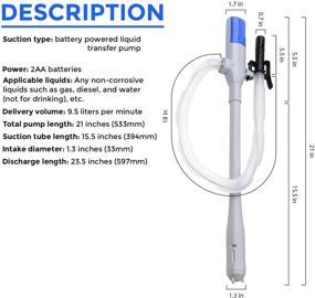 img 3 attached to 🔋 2 Насоса - TERA PUMP 2AA Аккумуляторный сифонный топливный насос с автоматической остановкой и зуммером (2,4 галлона в минуту)