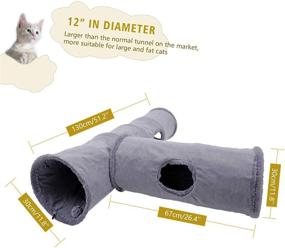 img 2 attached to Speedy Pet Collapsible Cat Tunnel - Durable Suede Hideaway with Crinkle Sound and Ball Toy