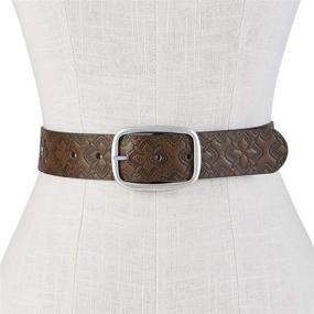 img 1 attached to ✨ Stylish and Versatile: Relic by Fossil Women's Embossed and Perforated Stud Nickel/PVC Belt