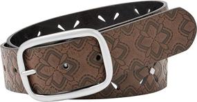 img 4 attached to ✨ Stylish and Versatile: Relic by Fossil Women's Embossed and Perforated Stud Nickel/PVC Belt