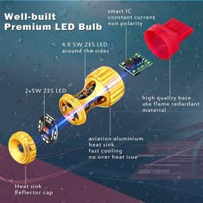 img 3 attached to 🔆 Alla Lighting 7440 7443 LED Bulbs - High Performance 3000lm Super Bright Car Signal/Reverse/Stop/Brake Tail Lights DRL T20 7441 7444 W21W 7442, 6000K White