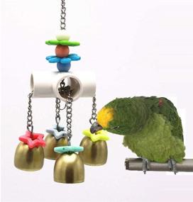 img 4 attached to Bird Parrot Bells Toy: Entertaining Sweet Sound for All Pet Birds - Budgies, Parakeets, Cockatiels, Conures, Macaws, African Greys, Cockatoos, Amazons, Lovebirds, Finches, Canaries