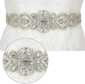 img 3 attached to 💎 HDE Rhinestone Wedding Bridal Belts and Sashes for Bridal Gown Dress with Ribbon