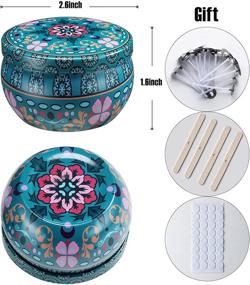 img 2 attached to 🕯️ 28-Pack Mandala Design Candle Tin Cans with Lids - Domivirgo Round Containers for Candle Making, Arts & Crafts. Includes Wicks, Wicks Holder, and Wick Stickers.