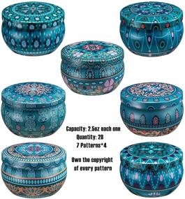 img 3 attached to 🕯️ 28-Pack Mandala Design Candle Tin Cans with Lids - Domivirgo Round Containers for Candle Making, Arts & Crafts. Includes Wicks, Wicks Holder, and Wick Stickers.